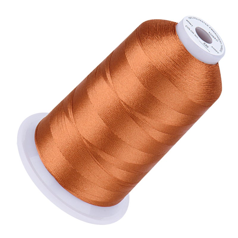 Simthread 5500Yds Embroidery Thread, 5000M High-Yardage 40WT 100% Polyester Thread - 170+ Vivid Colors, High-Speed Rated - Compatible with Brother, Singer, Janome & More - Clay Brown 339 - Image 1